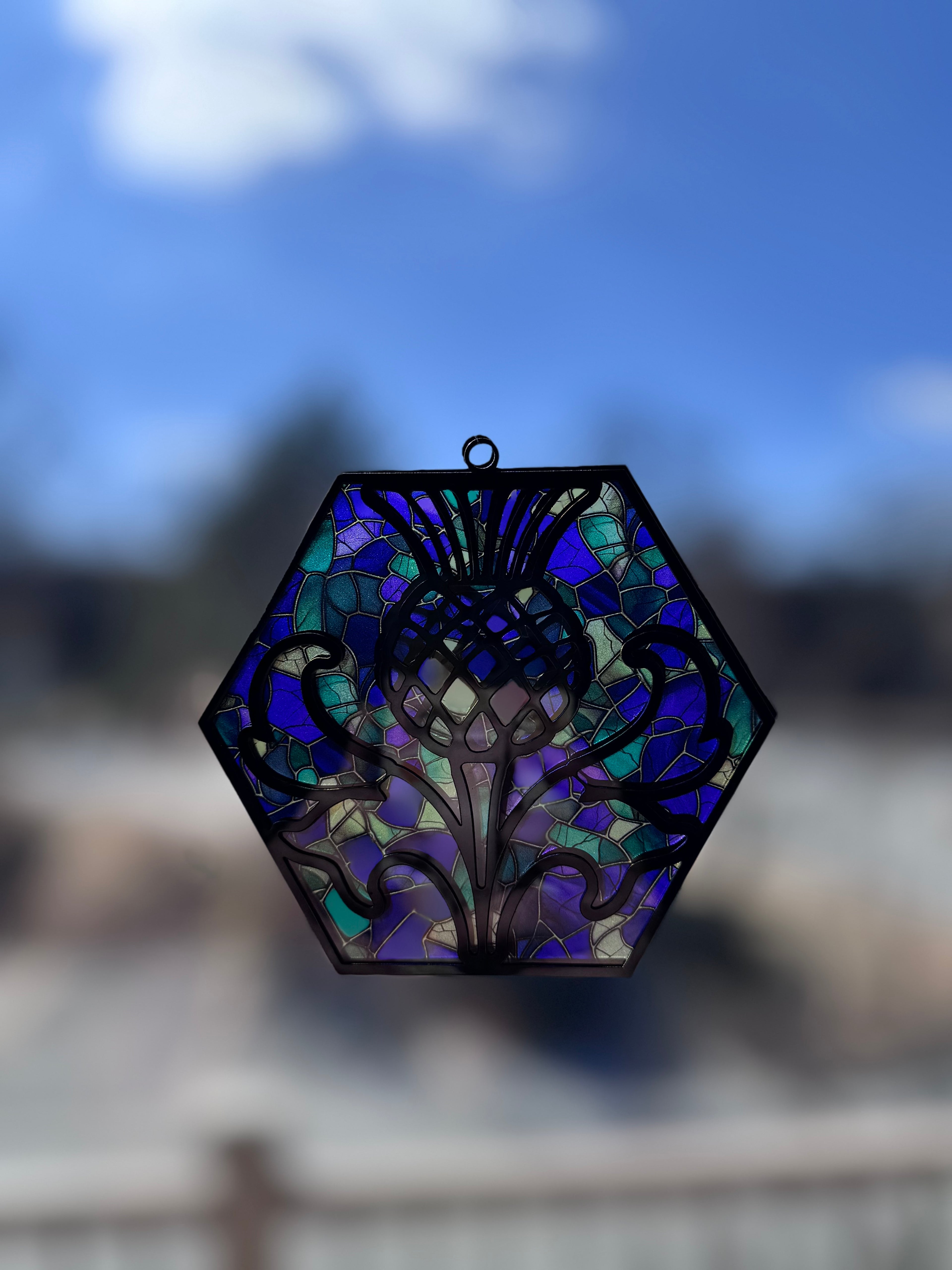 Thistle Layered Sun Catcher