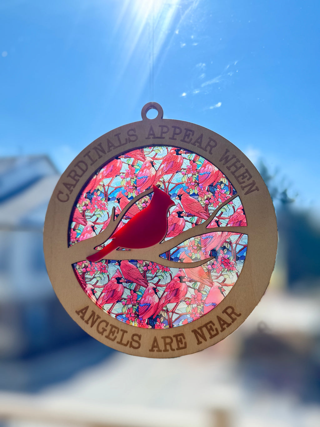 Cardinal Memorial Layered Sun Catcher