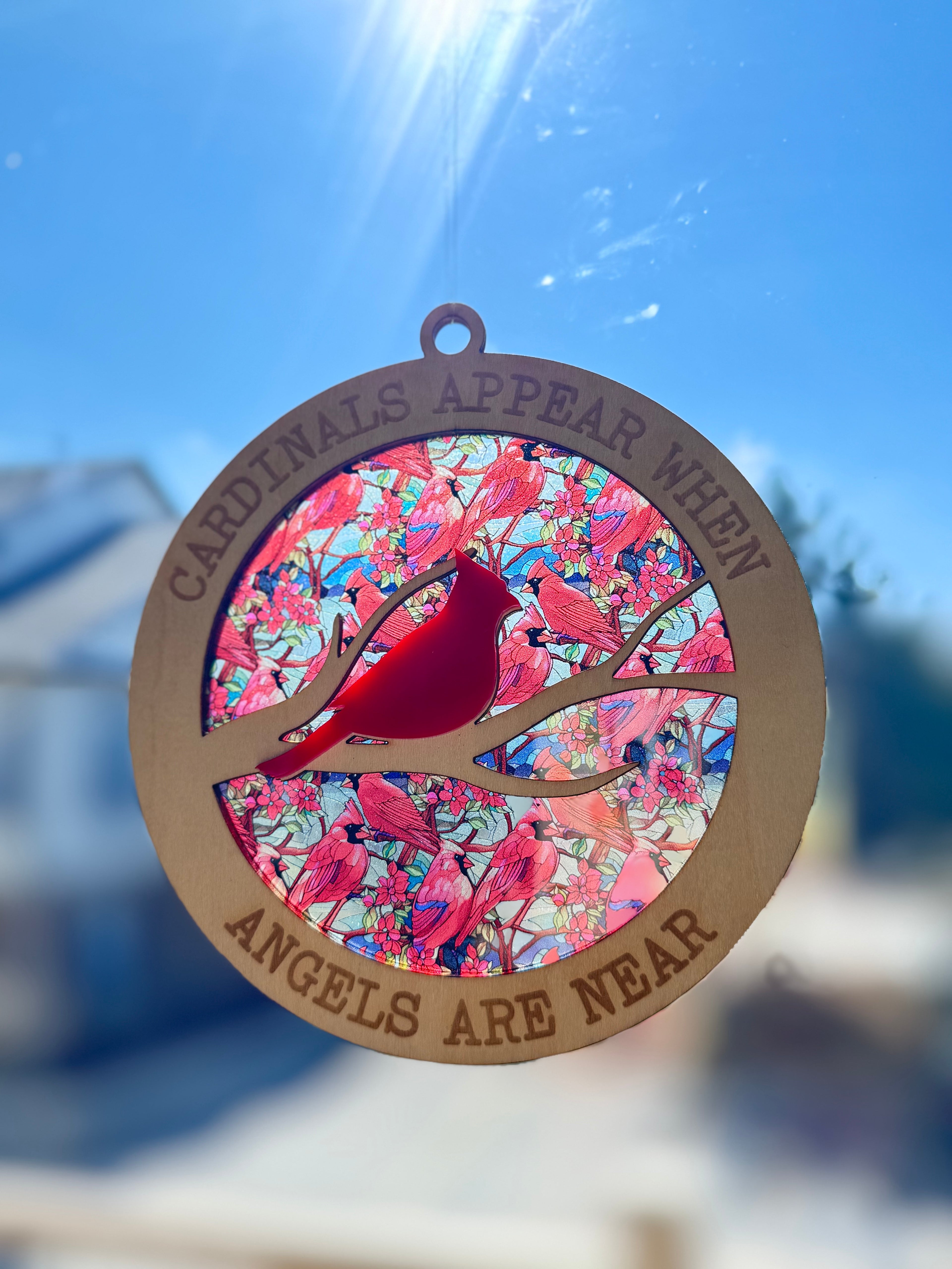 Cardinal Memorial Layered Sun Catcher