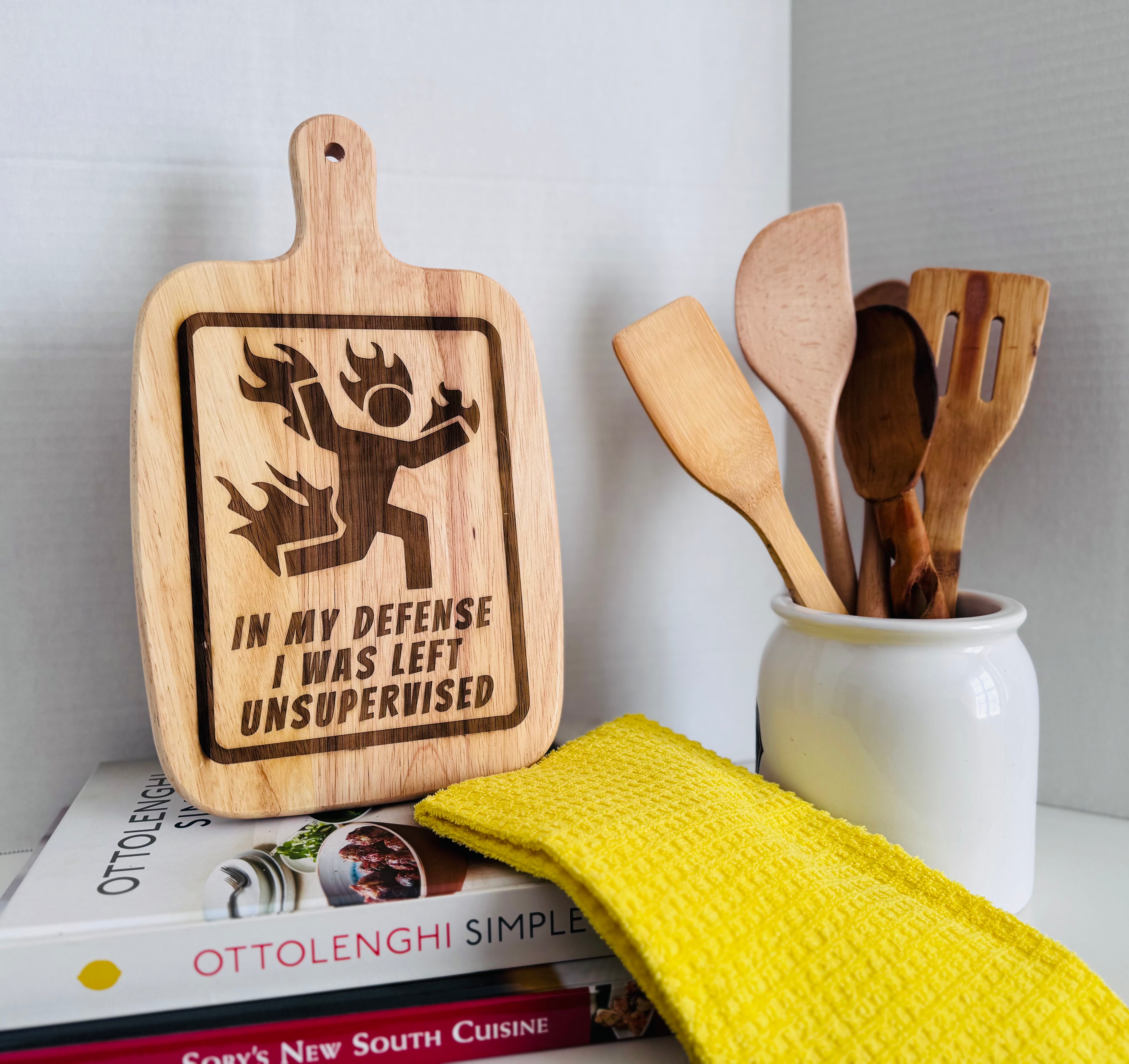 In My Defense I Was Left Unsupervised Cutting Board