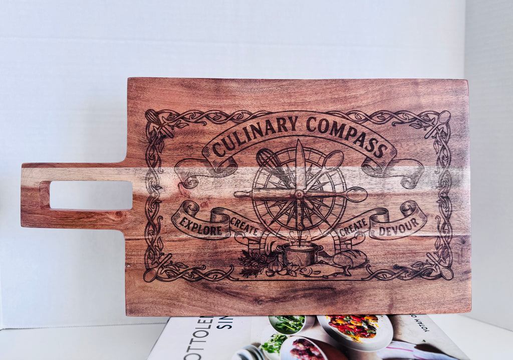 Culinary Compass Engraved Serving Board