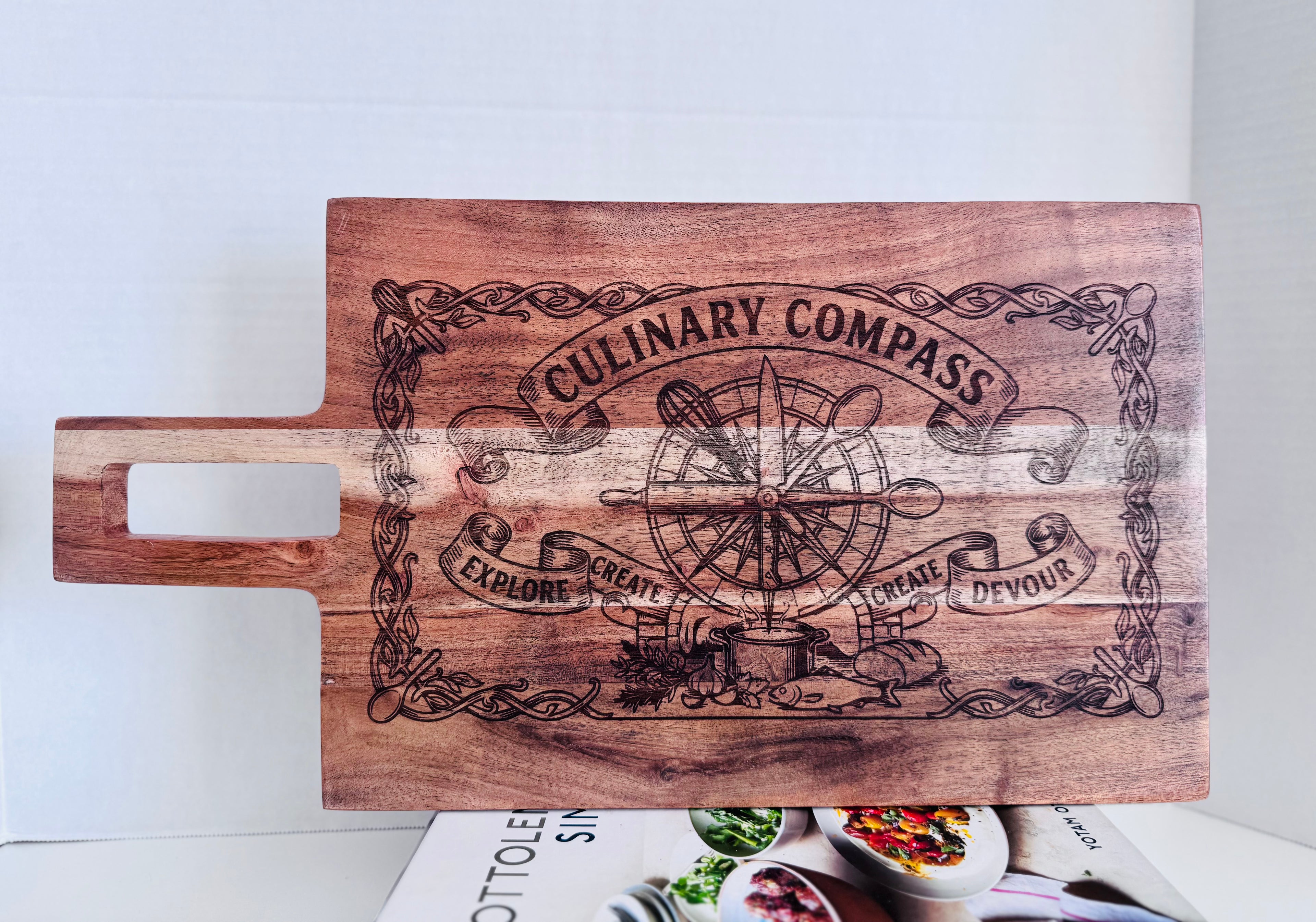 Culinary Compass Engraved Serving Board