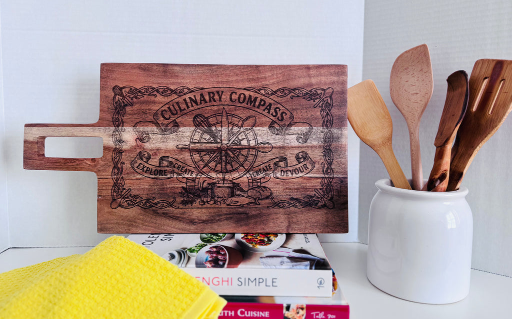 Culinary Compass Engraved Serving Board