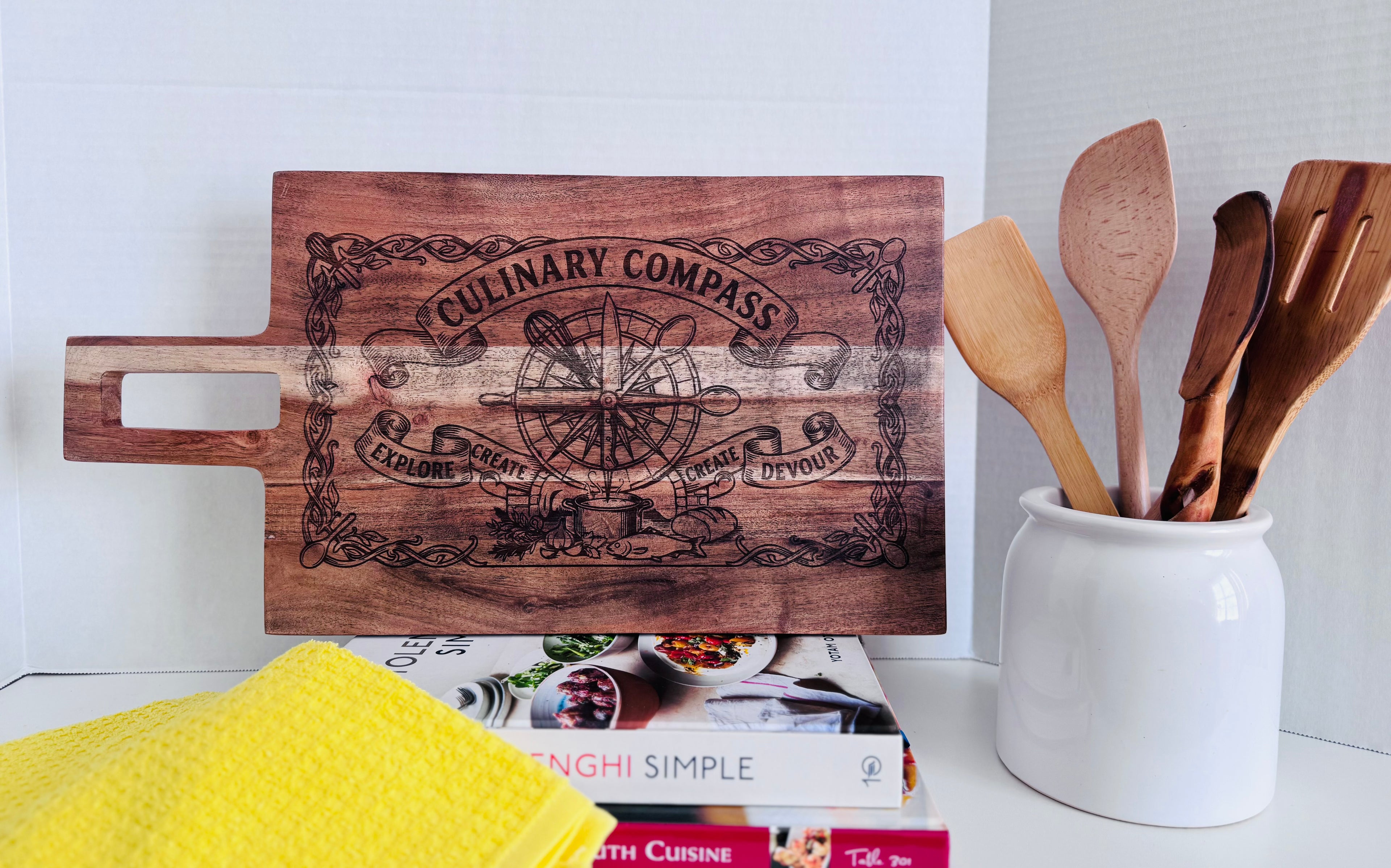 Culinary Compass Engraved Serving Board