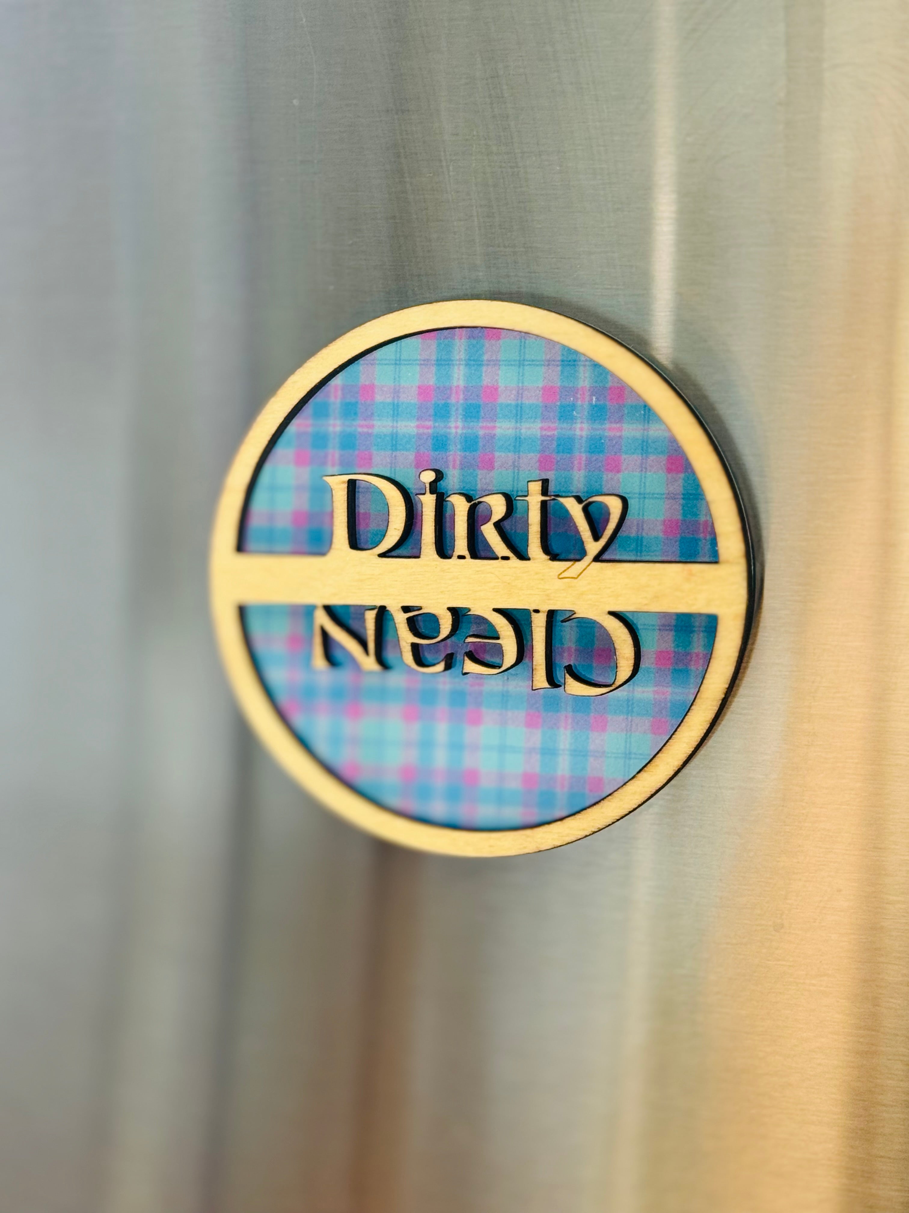 Clean / Dirty Dishwasher Magnet – Plaid Collection