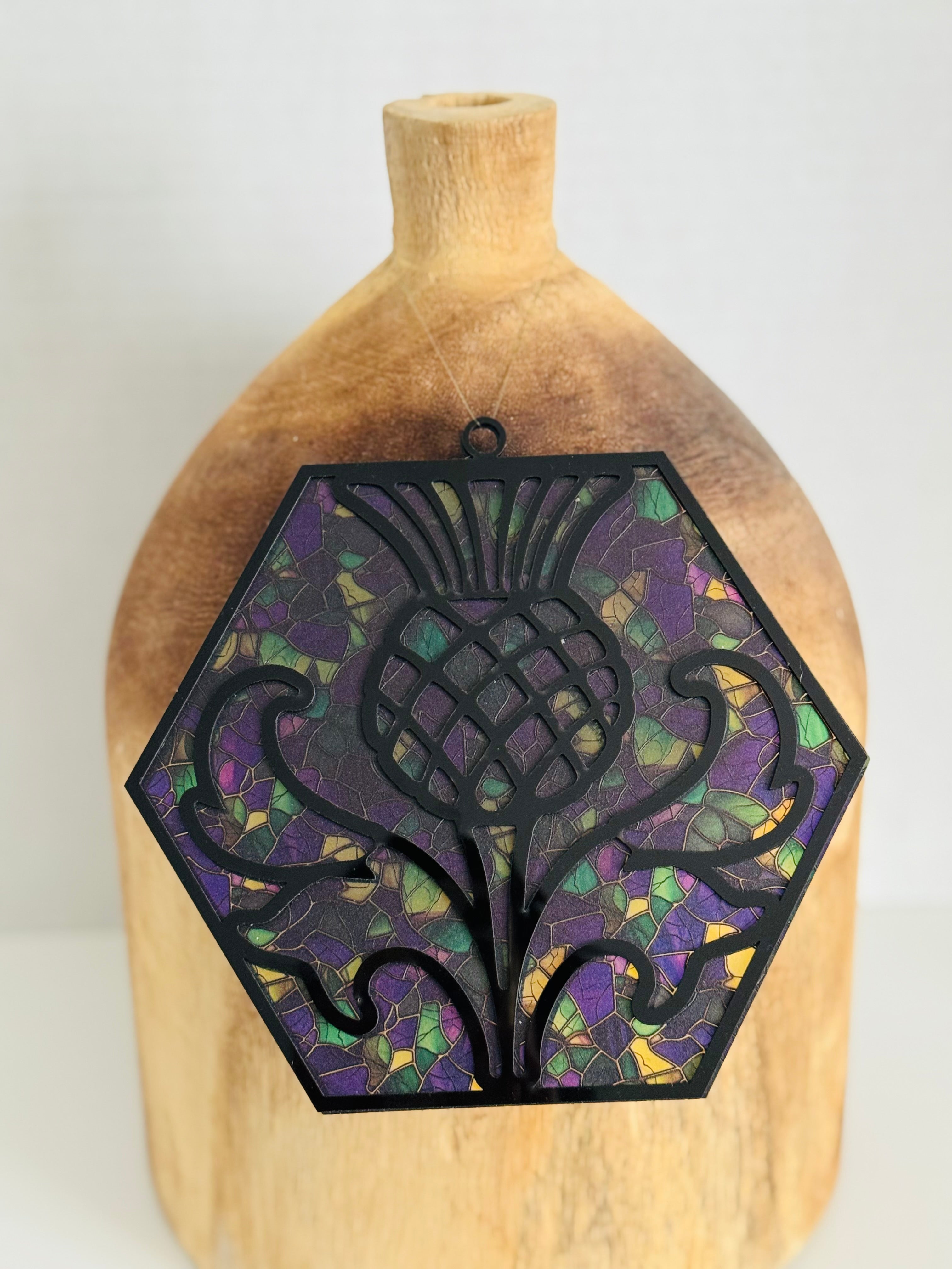 Thistle Layered Sun Catcher