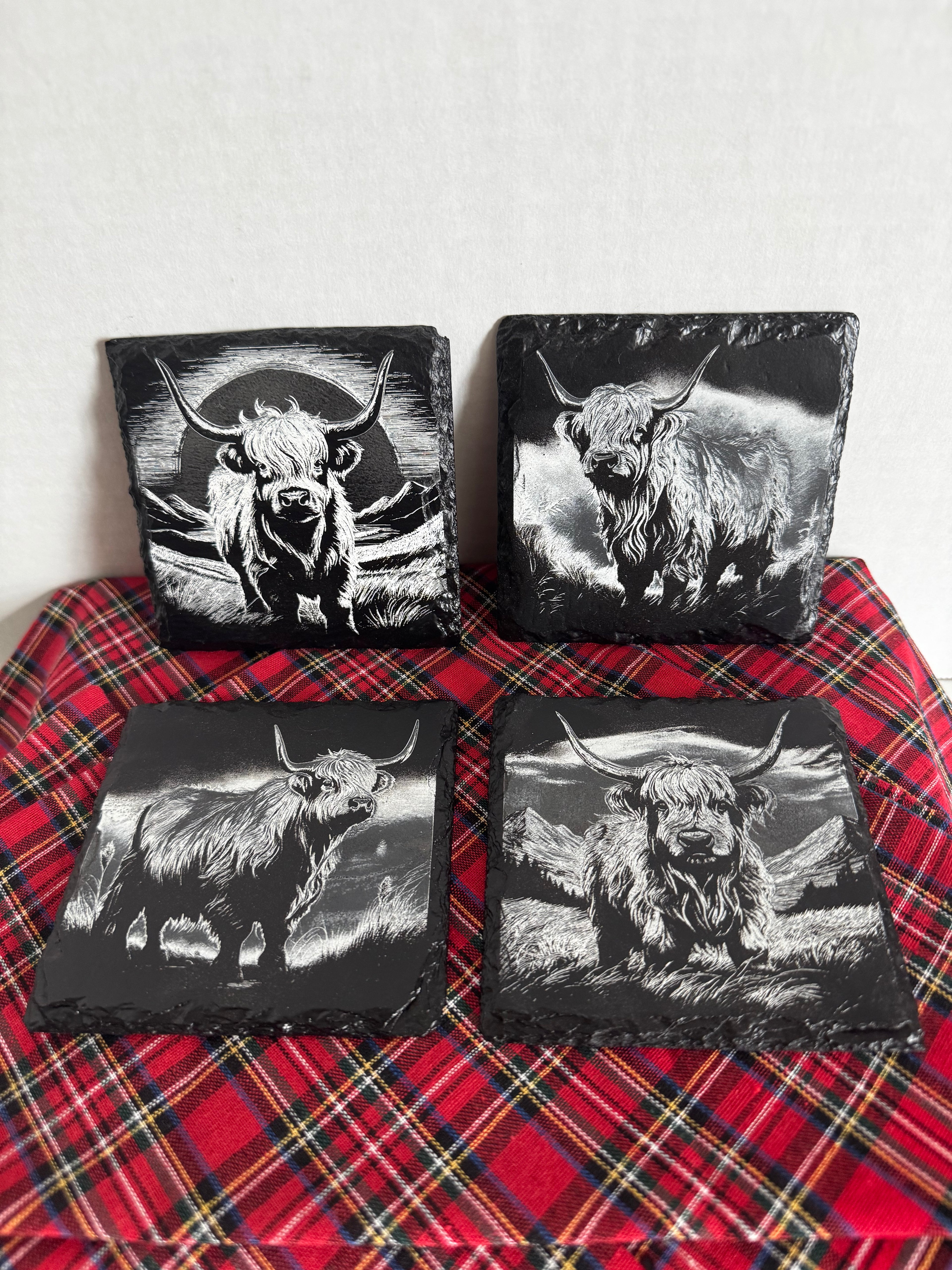 Scottish Slate Coaster Set
