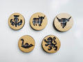 Scottish Tartan Wood Magnets